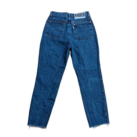 Vintage Ragged Jeans Women's 100% Cotton 5 Pocket Style Classic Fit Jean Size 28 - Picture 2 of 5